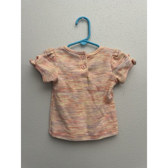 Little Lass Blended Colorful Pink Purple Yellow Striped Shirt Buttons 24M - Picture 4 of 8